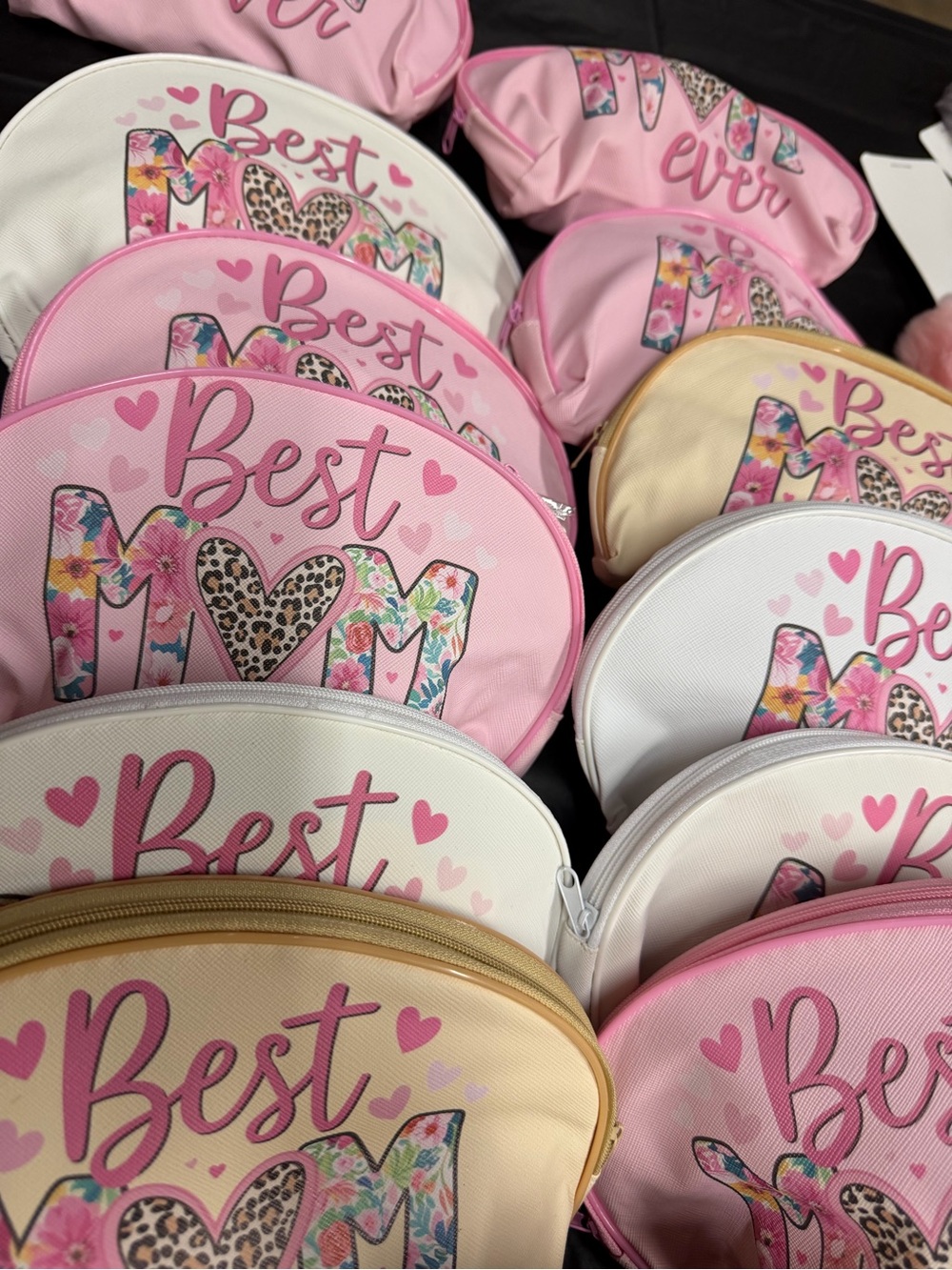 Best Mom Kids Accessory Pouch - Pink/White/Cream